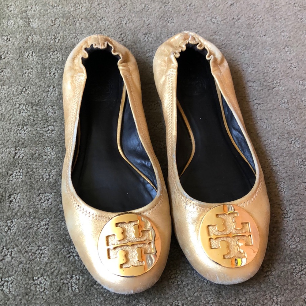 Tory Burch Gold Flats 8.5